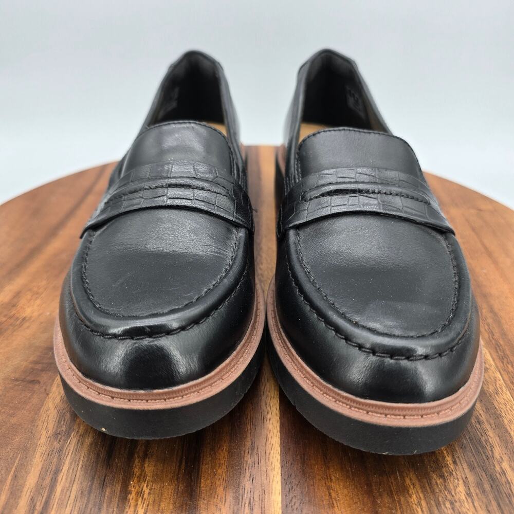 Clarks Shoes Womens 8 M Black Leather Westlynn Bay Slip On Comfort Loafers - Picture 2 of 8
